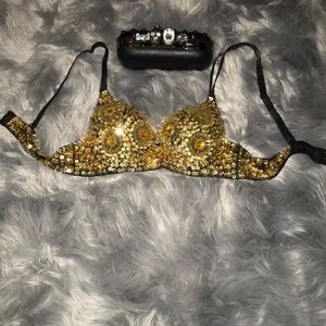 Sequin gold bra size Medium